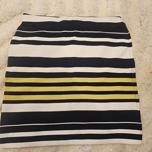 Ann Taylor Black and Yellow Striped Pencil Skirt